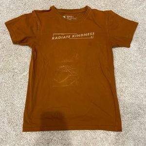 Dutch Bros coffee “radiate kindness” burnt orange tee